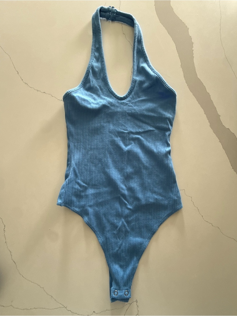 American Eagle Baby Blue Halter Bodysuit Top 💙 Size Small